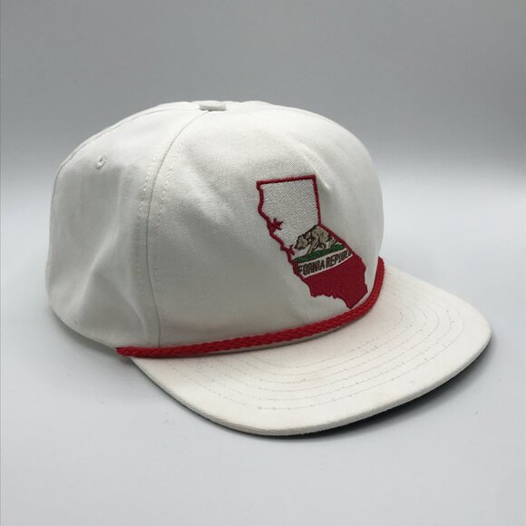 Campus Retro California White Snapback Baseball Hat Cap Vintage - Picture 1 of 8